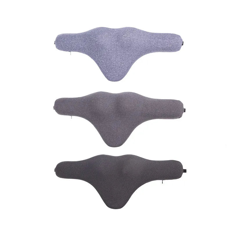 Memory foam car neck pillow in dark grey colour showing U-shaped design for automotive headrest support