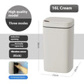 Square automatic sensor kitchen bin with induction opening in milk white colour, 14L capacity