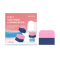 Four toilet cleaning blocks for cisterns with cleaning ingredients
