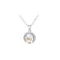 Sun Moon Tooth Couple Necklace with electroplated copper pendant and cross chain in celestial design