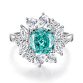Women's geometric S925 sterling silver ring with palaibahao inlay and high carbon diamond setting.