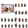 Acrylic Christmas countdown pet pendant decoration in one of 13 colour styles, supplied as a single hanging ornament