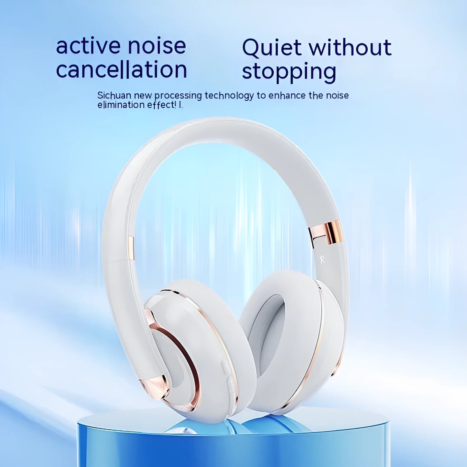 Bluetooth 5.2 wireless headphones with microphone, 40mm driver, Type-C charging, in Classic Black