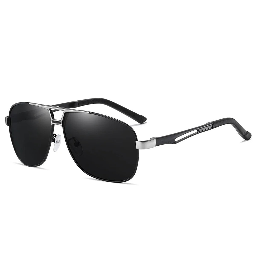 Men's orange red polarised aviator sunglasses with metal frame and TAC lenses