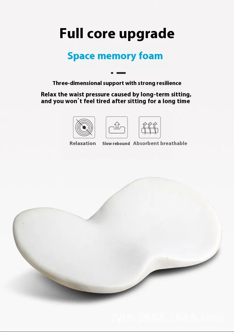 Flat car seat cushion with memory foam filler in beige colour on vehicle seat