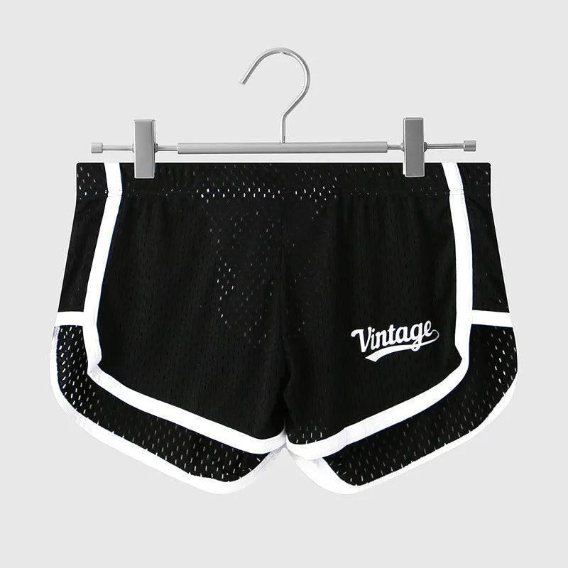 Men's solid-colour Ice Silk underwear in mid waist style, shown in multiple colour options.