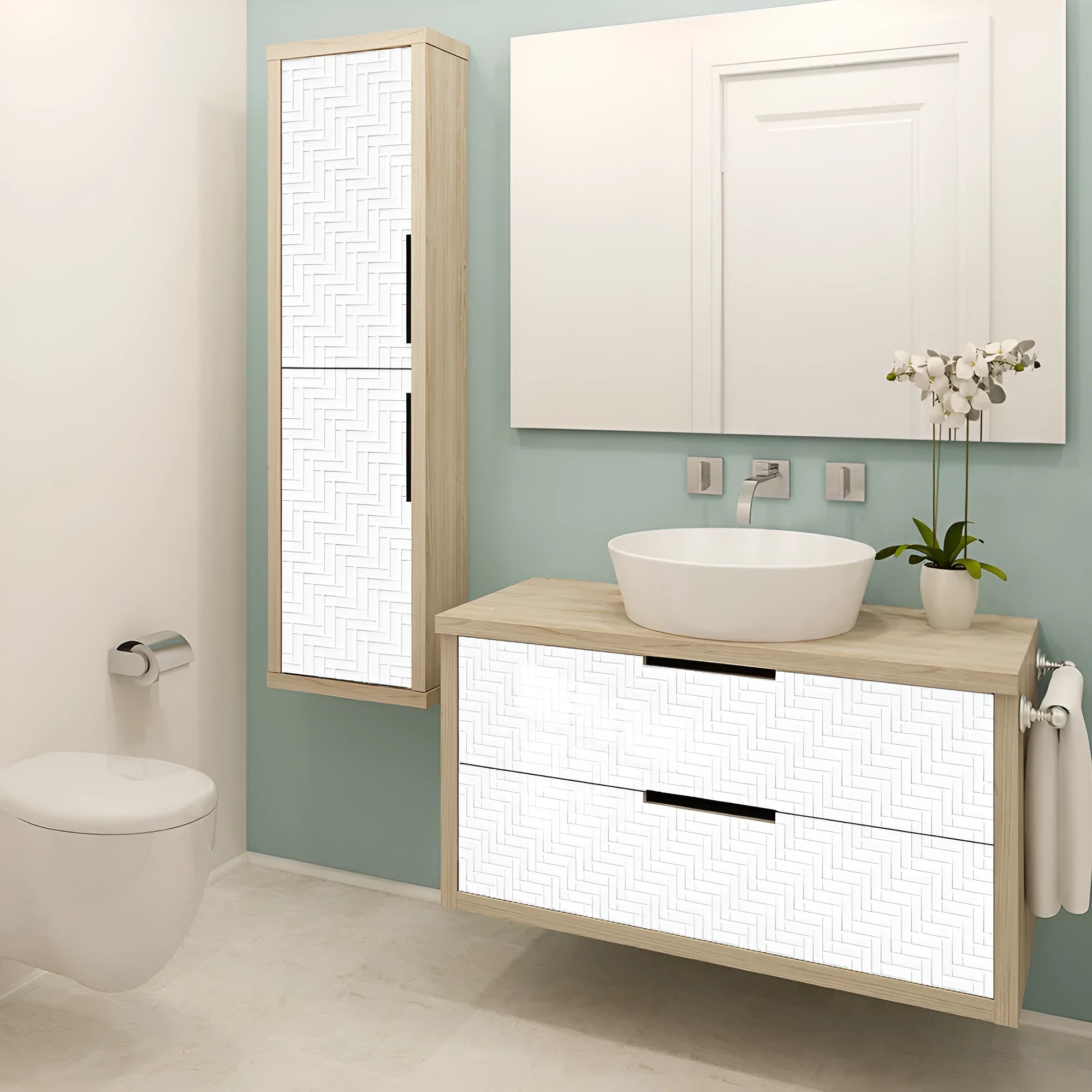 Set of 10 PVC removable wall stickers in 10x10cm and 15x15cm sizes, anti-fouling and anti-mildew, fashion simplicity style
