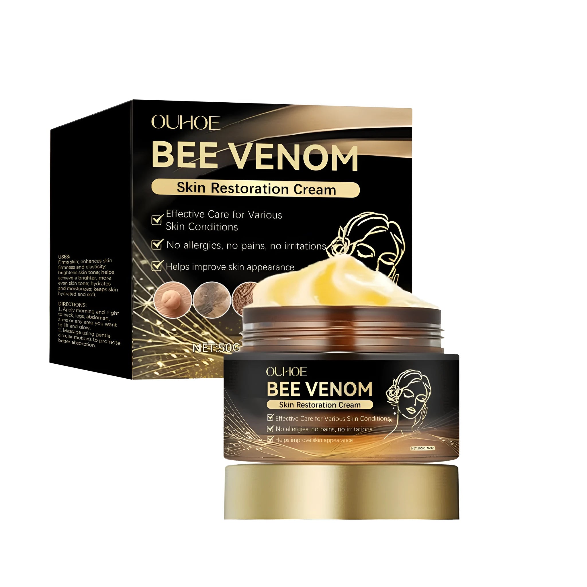 50g tub of skin repair cream with bee venom and peptide ingredients