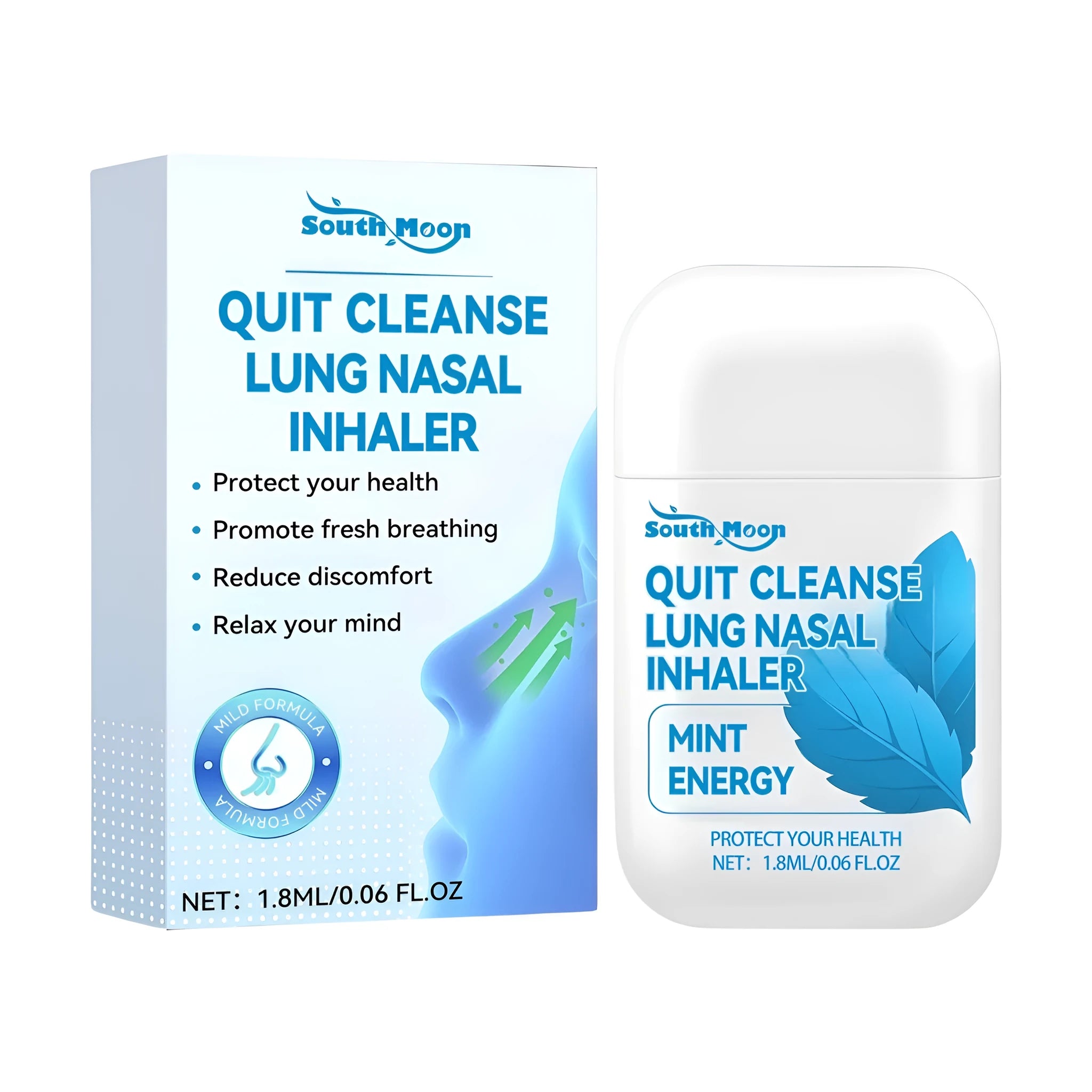 Quit Cleanse Lung herbal nasal inhaler with 1.8ml capacity and five natural ingredients