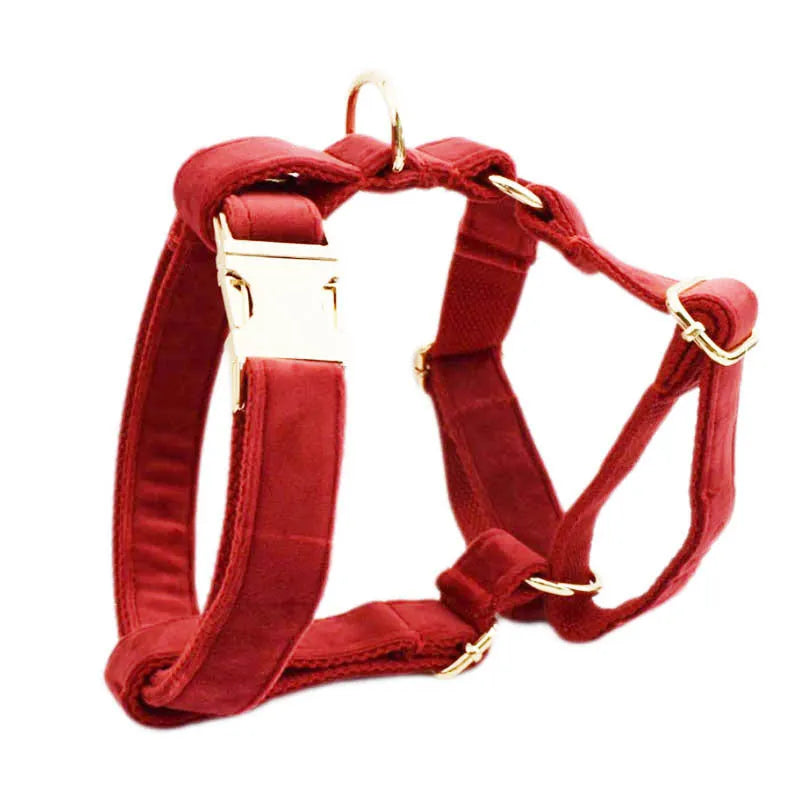 Soft cloth dog collar and accessory set with leash, vest, bow, and flower for small to large dogs