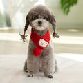 Fashion personalized pet cat winter wool scarf in knitted material with embroidered cartoon pattern, available in multiple colours and sizes