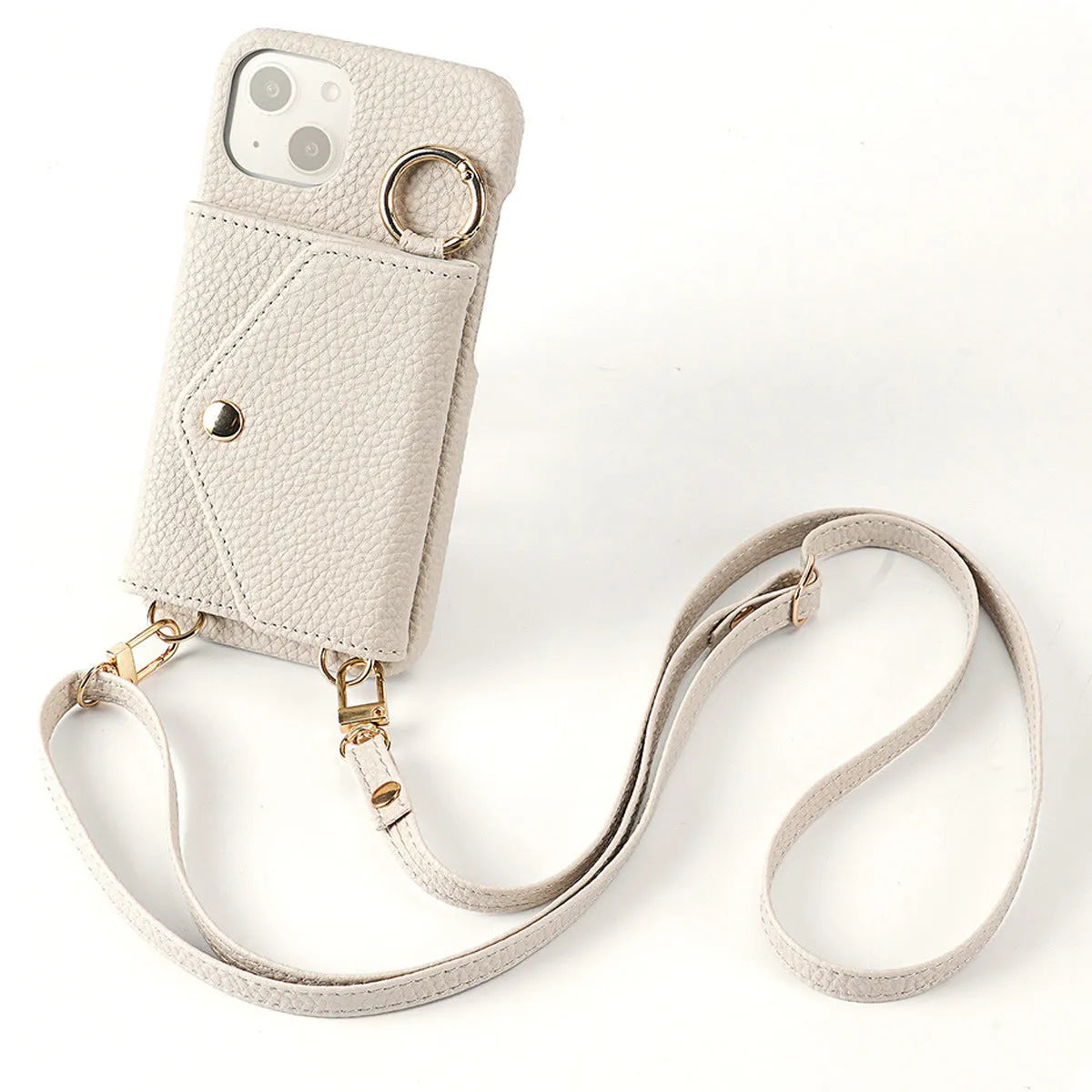 Wallet style mobile phone case with bracket in black imitation leather for iPhone 14 Pro Max