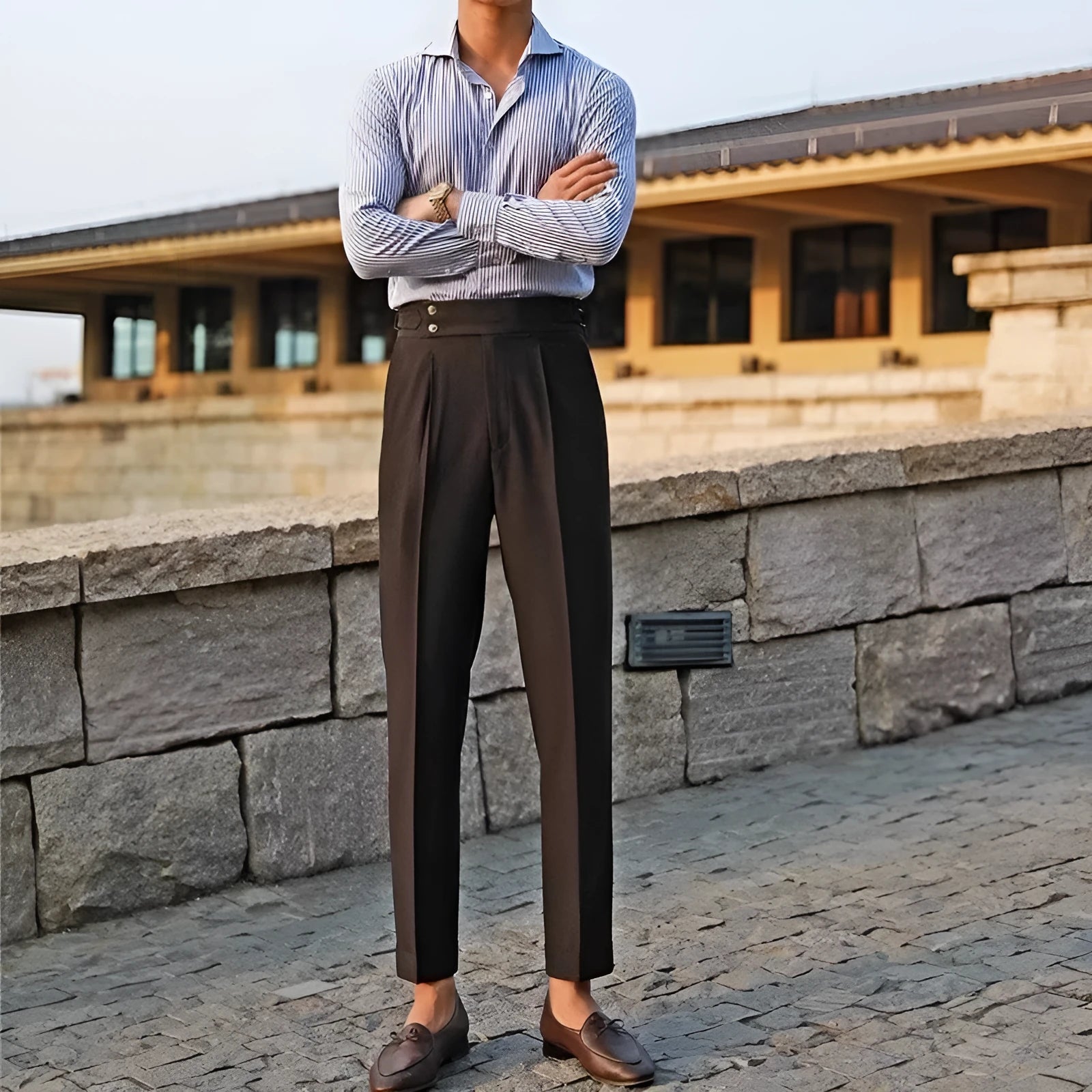 Slim fit suit trousers in straight leg design available in black, white and apricot colours