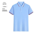Short sleeve lapel polo shirt in thin recycled fibre polyester, regular fit solid colour summer work top