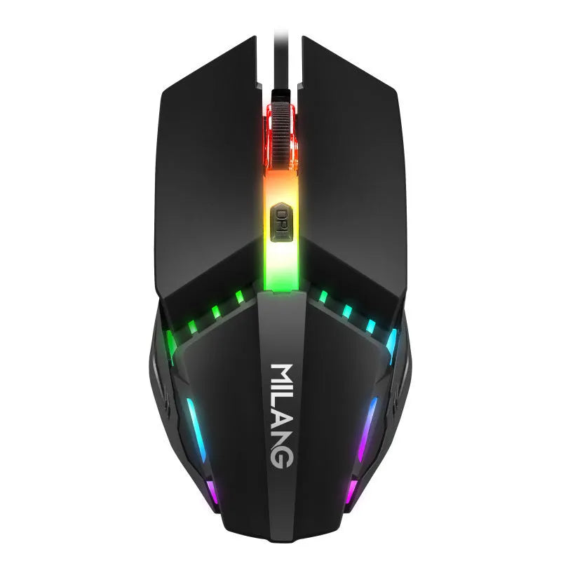 Single-handed mechanical keyboard and optional mouse with 1.5m cable for PC gaming