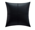 Soft cowhide leather pillow cover in solid colour on sofa, Nordic style decorative cushion case