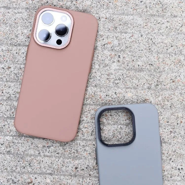 Frosted PC magnetic phone case for iPhone 15 Pro Max in silver gray with slim fit and anti-fingerprint finish