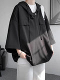 Men's hooded short sleeve T-shirt in loose fit summer style
