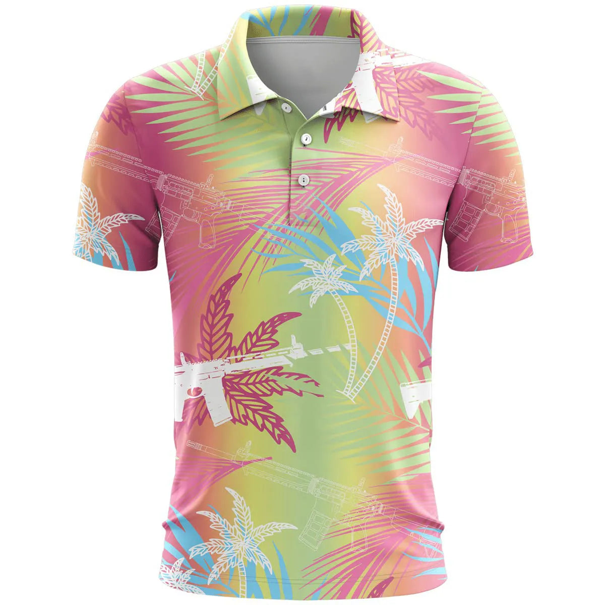 3D printed pattern on a loose-fit short sleeve sports top made from thin bird eye cloth fabric.