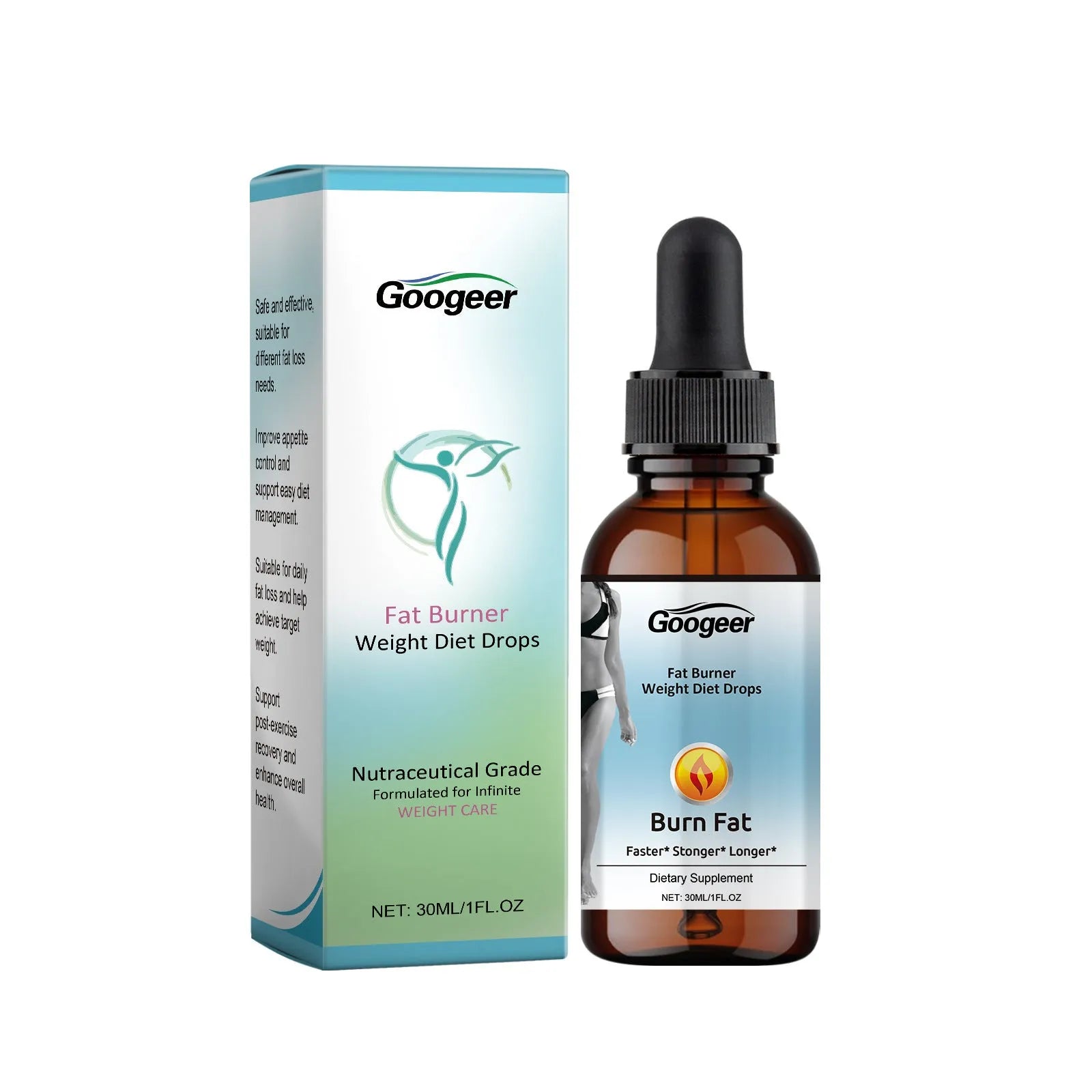 Googeer Fat Burner Weight Diet Drops 30ml essential oil bottle