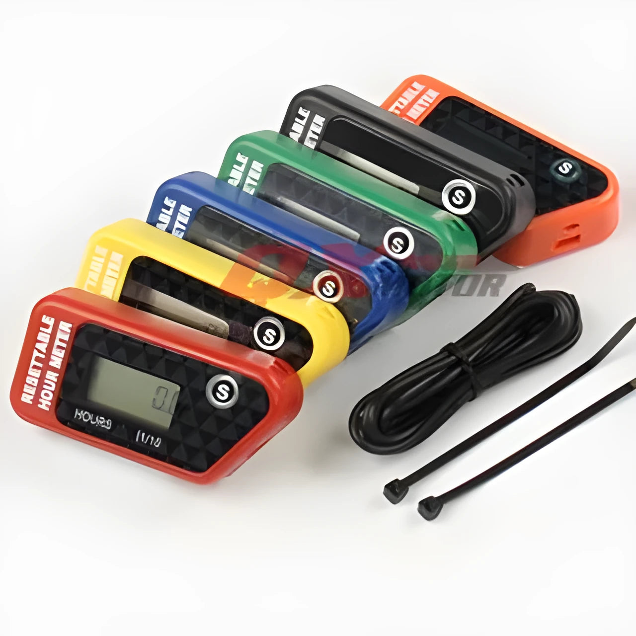Black YSDS waterproof electronic LCD timer for vehicle and lawn mower maintenance