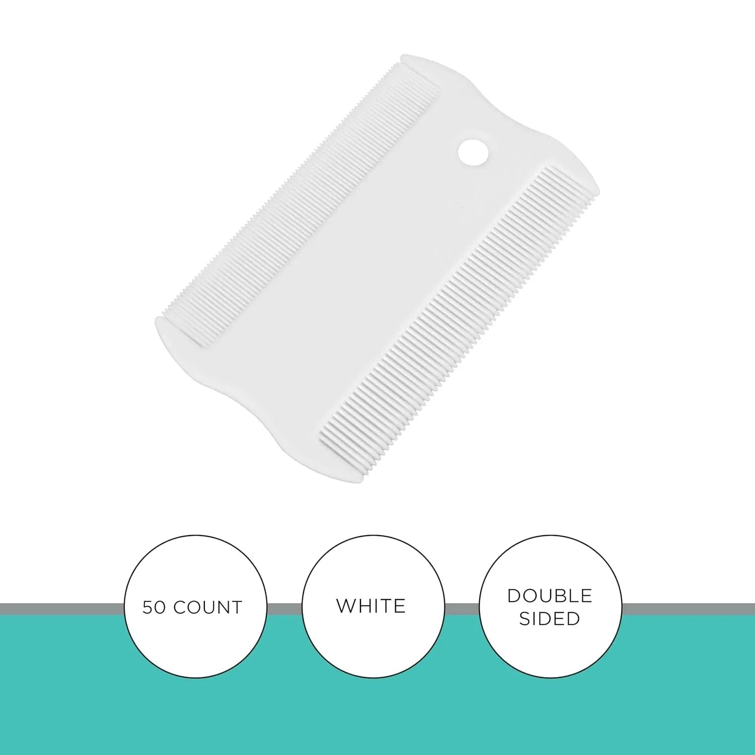 Double-sided plastic flea comb for pet grooming with fine teeth and 5cm length