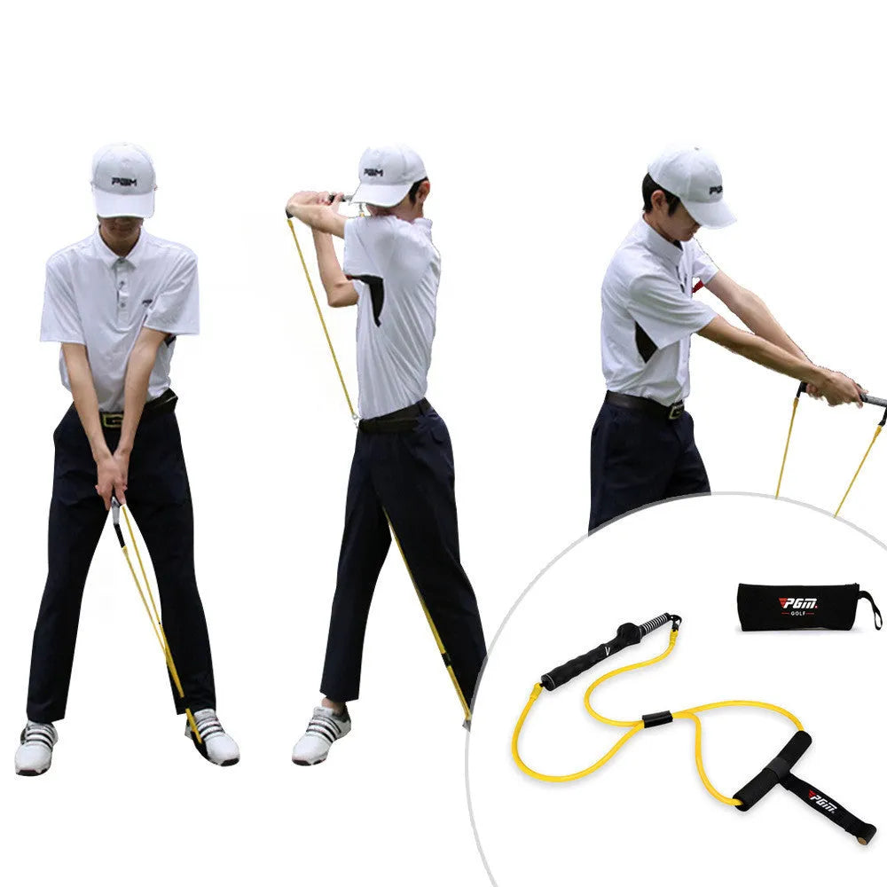 Yellow latex swing tensioner with safety door buckle and carry bag for home fitness training