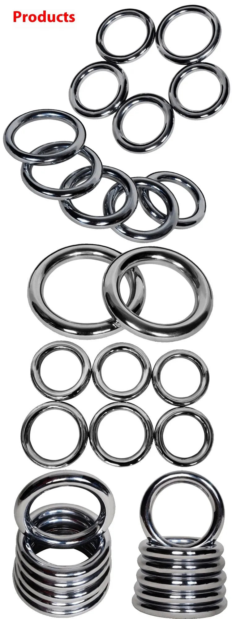 Iron Arm Skill Wing Chun carbon steel training ring in three sizes for martial arts strength exercises