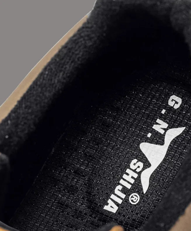 Black and white platform sneakers with thick rubber sole and microfiber leather insole