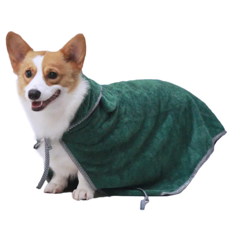 Grey and green microfiber pet towels for dogs and cats in three different sizes