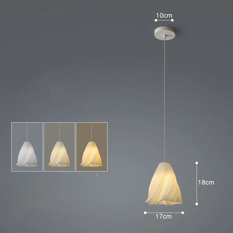 Nordic iron fish-shaped LED chandelier with three-colour light for dining room or bedroom