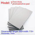 Black and grey plastic photosensitive mat for stamp creation measuring 330mm by 110mm