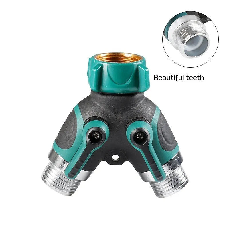 Zinc copper alloy garden ball valve diverter with 6 connection points