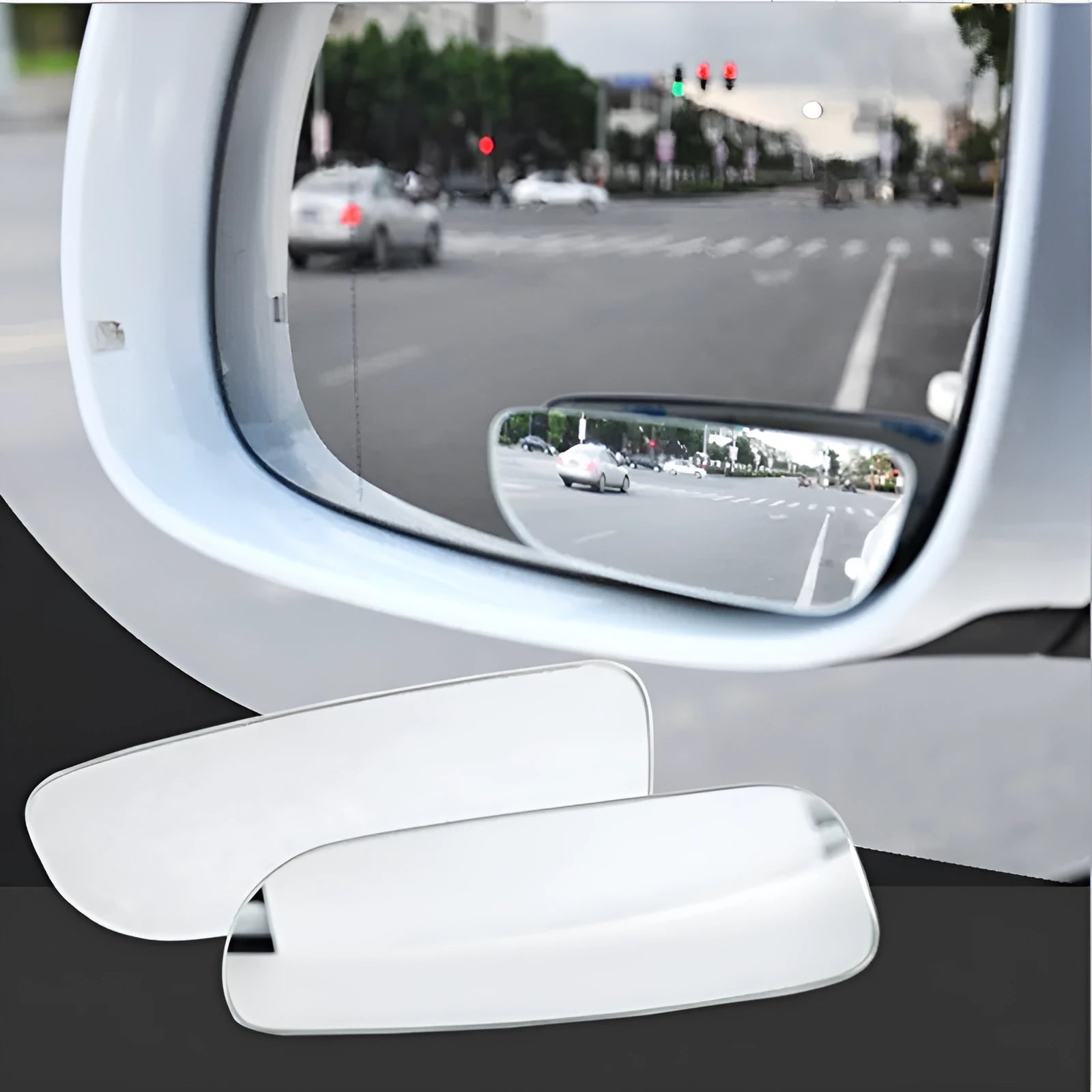 Black framed glass adjustable blind spot mirror for car rearview with DM series colour options