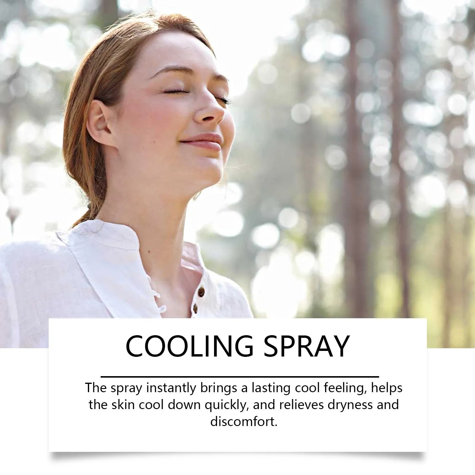 50ml cooling spray bottle with mint extract formula for summer heat relief