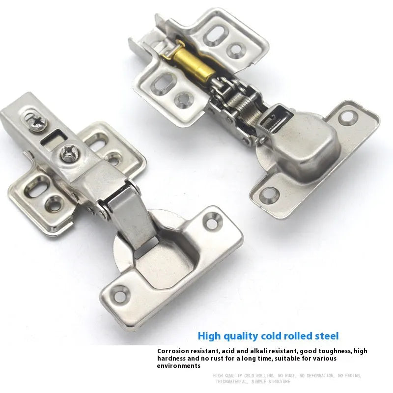 761 nickel-plated cold rolled steel hydraulic damping hinge for cabinets, shown in straight, middle, and large bend types.