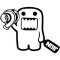 Cartoon cute funny car sticker 15x12cm PVC vinyl decal black white options