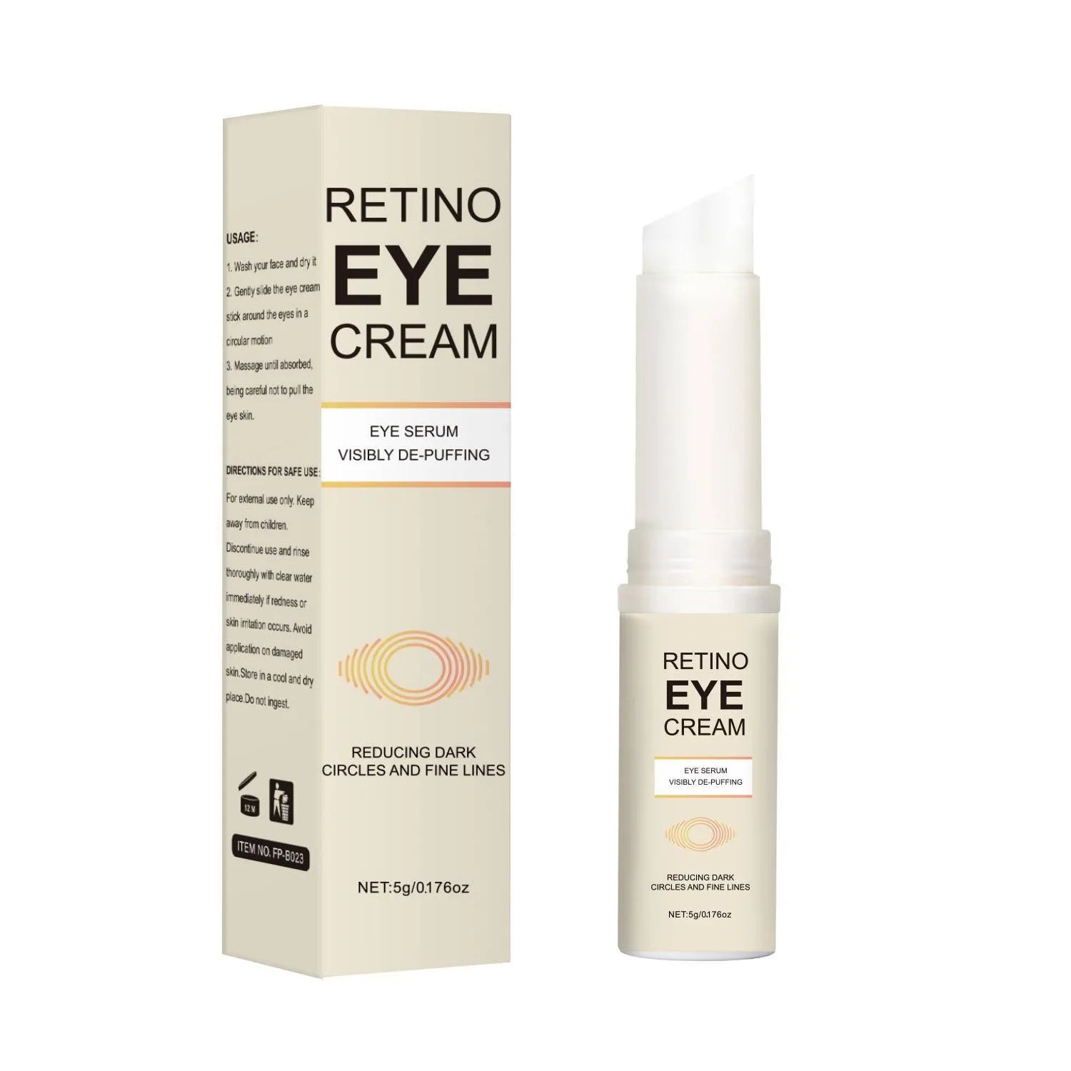 5g tube of moisturising eye cream for dark circles and eye area hydration
