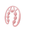 Handheld plastic leg massager roller with multiple wheels in macaron pink colour