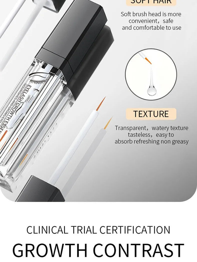 Eyelash nourishing liquid in black 7ml bottle for dense lash growth