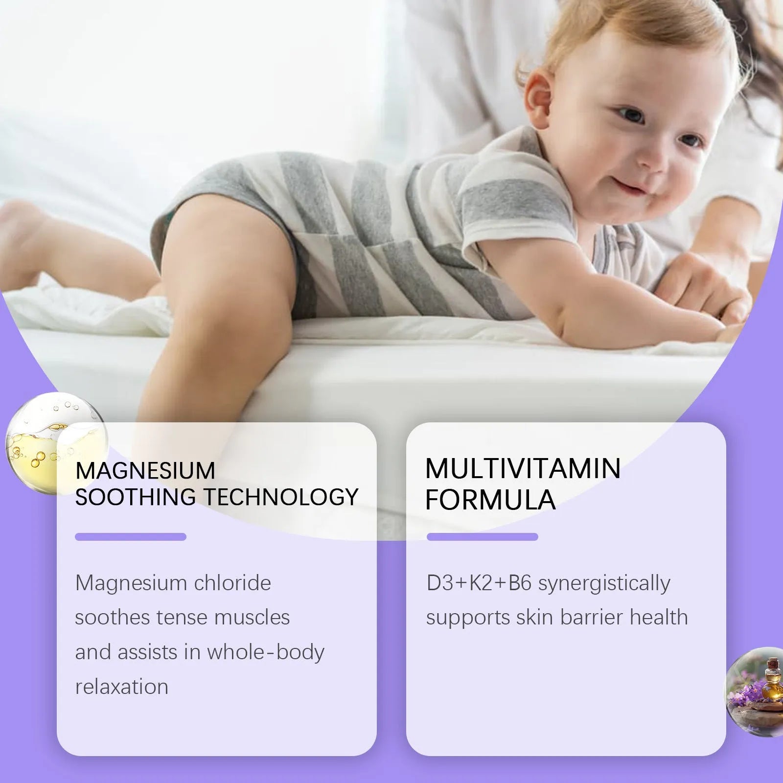 Jar of kids magnesium cream with vitamins and lavender oil, net content 114g