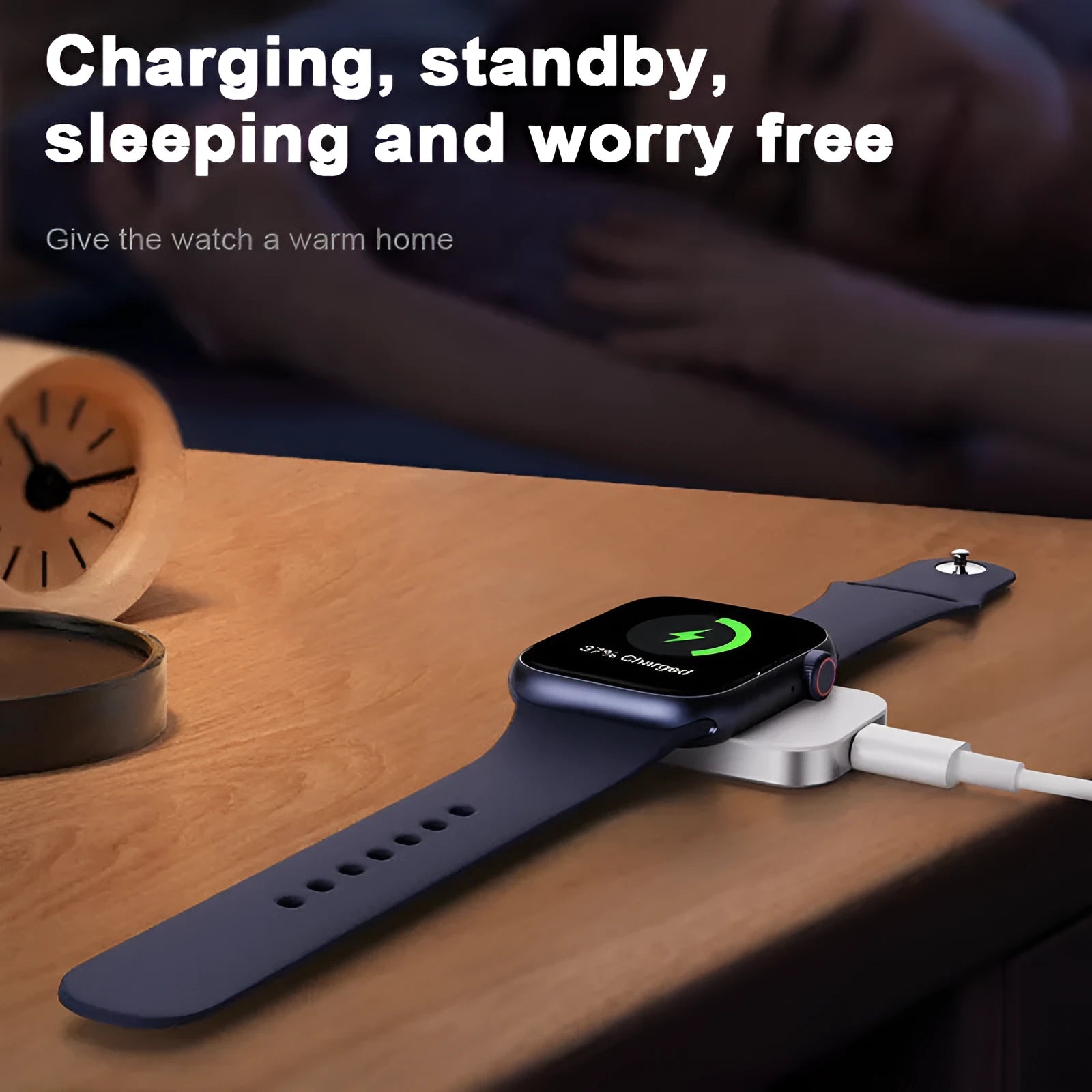 Black three-in-one magnetic wireless charger showing foldable portable design with charging surface