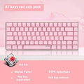Pink and white mechanical gaming keyboard with 82 keys and white backlight illumination
