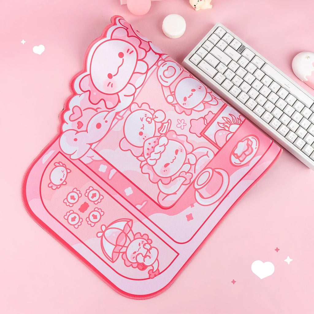 Hexagonal dragon crane machine large cloth mouse pad measuring 75 by 40cm with cartoon anime design
