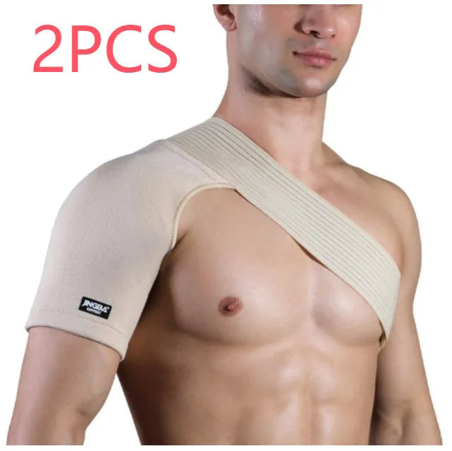 Adjustable skin-colour shoulder protective gear with breathable strap for sports training