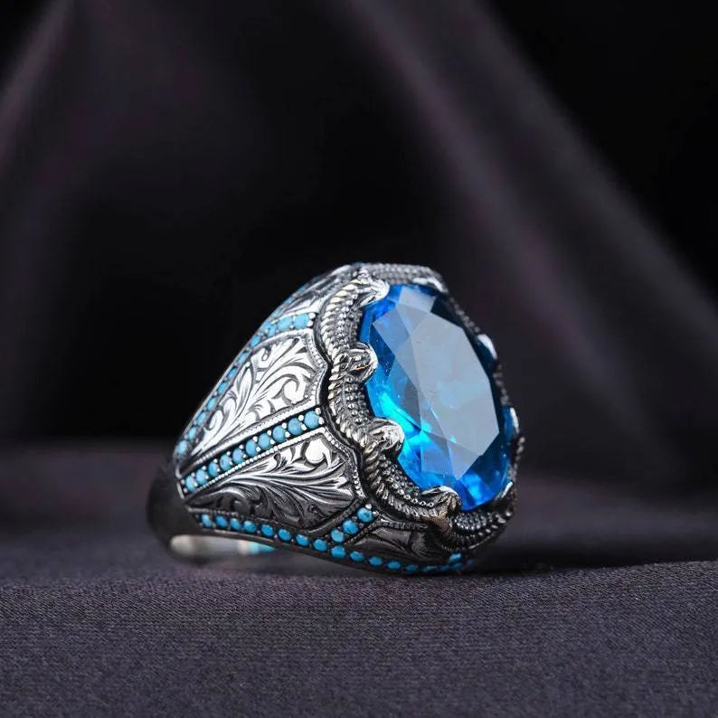 Geometric antique silver couple ring with European style design on alloy band
