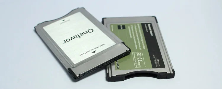 SD to PCMCIA adapter card with stainless steel case for Mercedes-Benz vehicles, includes 32GB SD card.