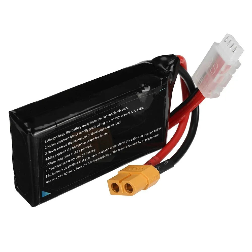 7.4V 1200mAh lithium polymer RC battery with compact rectangular design