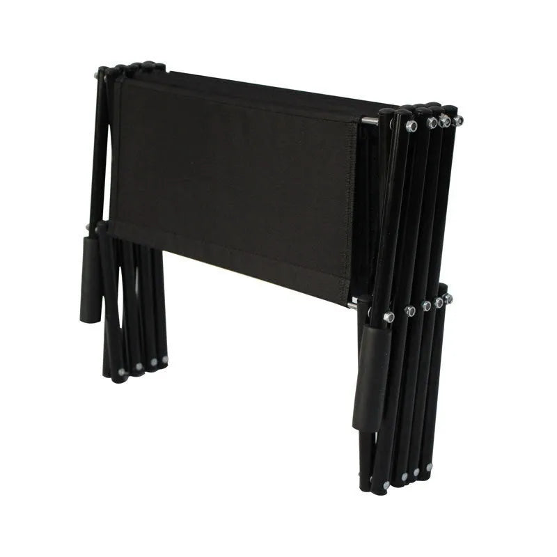 Folding stainless steel dog car ladder in navy blue colour showing extended position