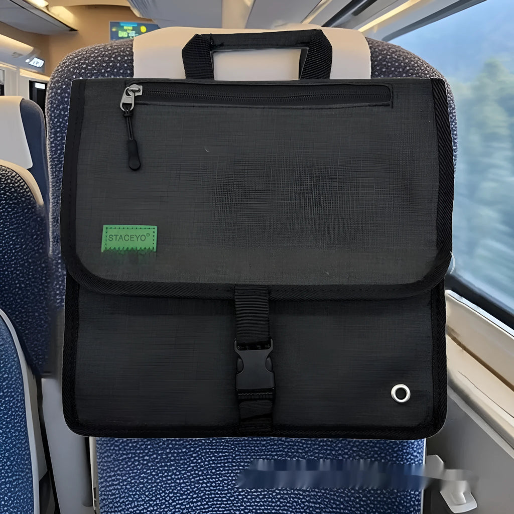 Travel seat back buggy bag black 300DPVC matte portable hand-carrying storage bag hanging on car seat